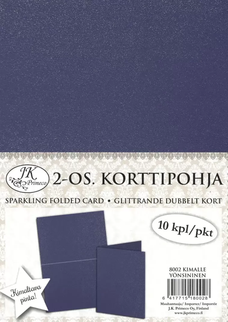 J.K. Primeco 2-Os. Korttipohja Kimalle Yonsininen 10Kpl Clearance