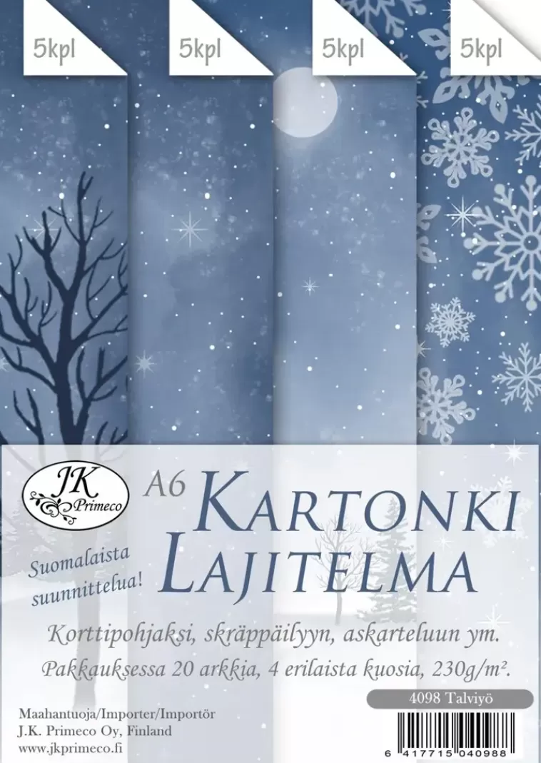 J.K. Primeco A6 Kartonkilajitelma Talviyo 20Ark/Pkt Hot
