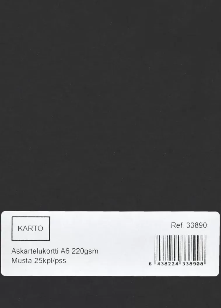 Karto Askartelukortti A6 220 Gsm Musta 25 Kpl/Pss Cheap