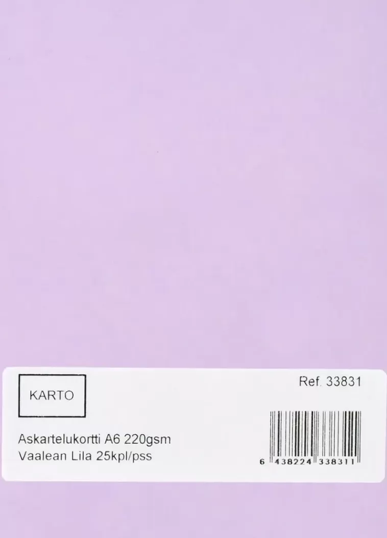 Karto Askartelukortti A6 220 Gsm Vaalean Lila 25 Kpl/Pss New