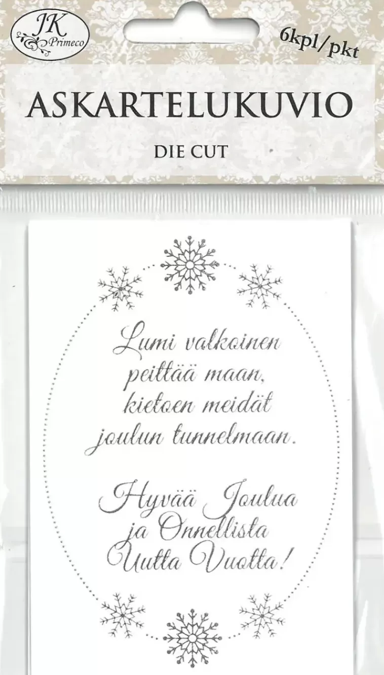 J.K. Primeco Askartelukuvio Jouluteksti Hopeafolio 6Kpl/Pkt Cheap