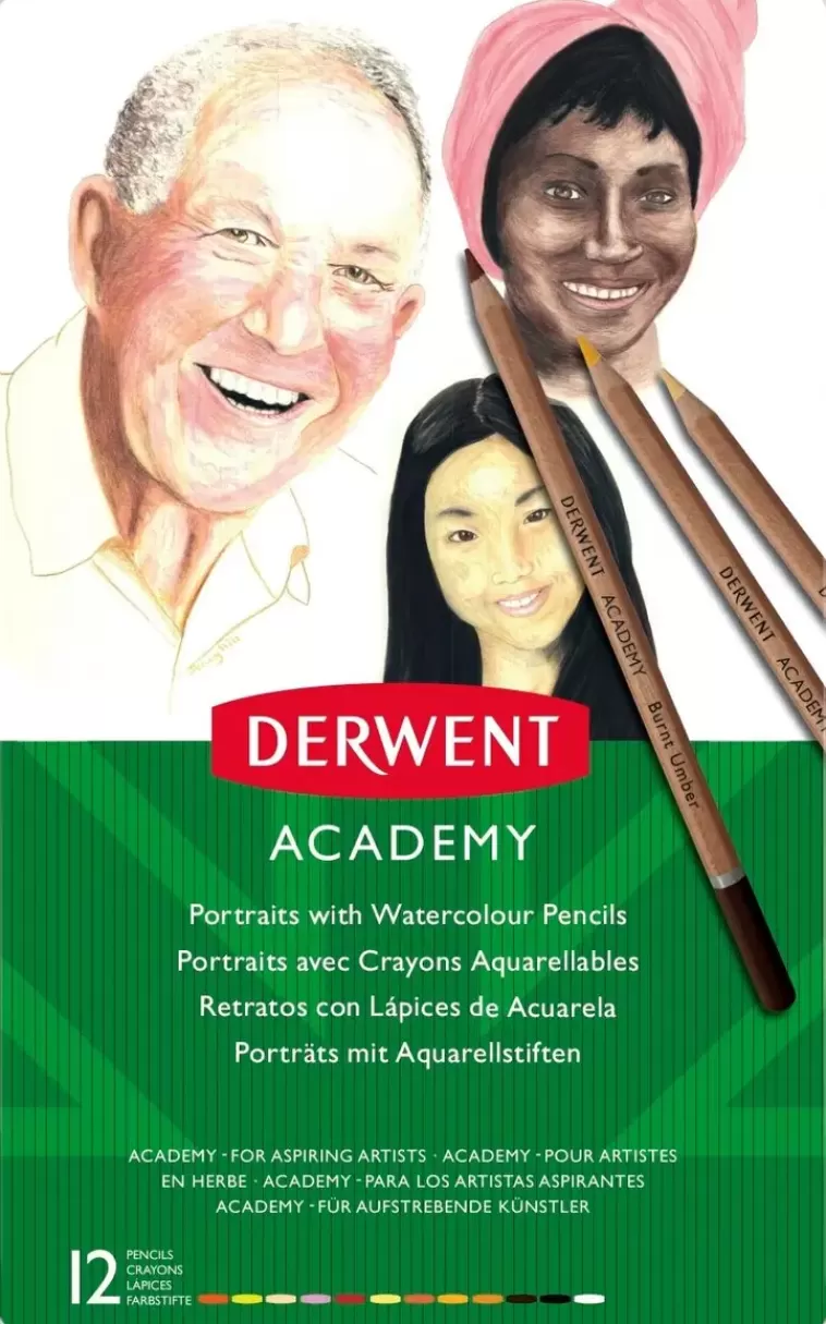 Derwent Academy Akvarellikynat 12 Varia Skintones Outlet