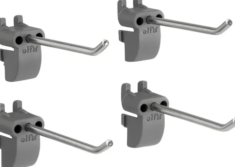 Elfa Utility Pitka Tyokalukoukku 479170 21X65X33Mm 4 Kpl Harmaa Store