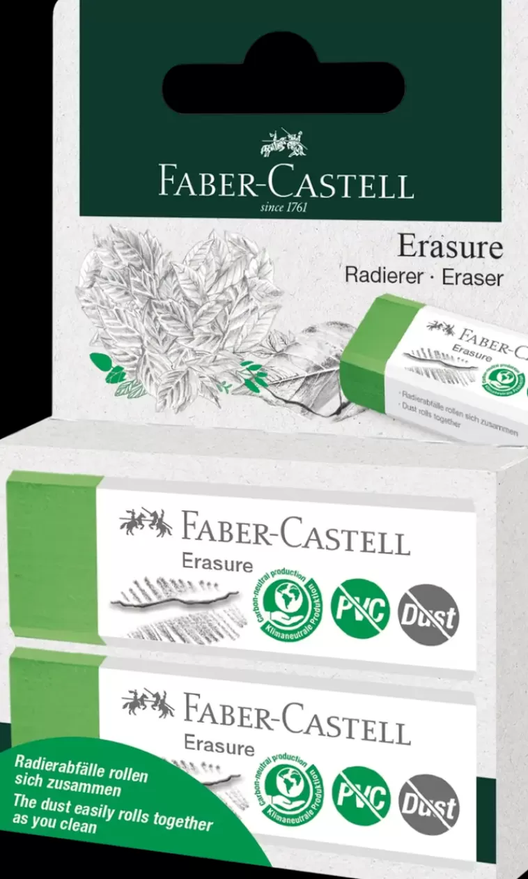 Faber-Castell Erasure Pyyhekumi Pvc-Vapaa & Roskaamaton 2Kpl/Pakkaus Discount