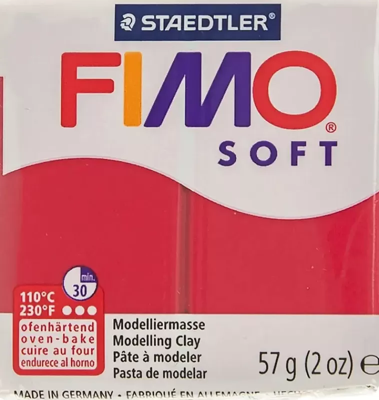 Fimo Soft Muovailumassa, Joulunpunainen, 57 G Discount
