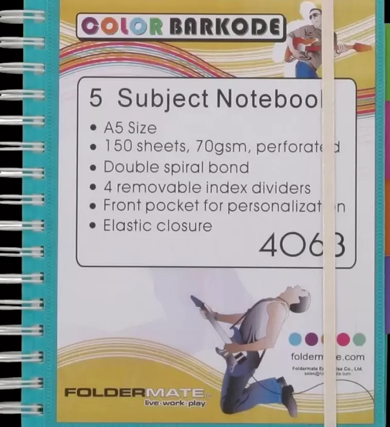 Foldermate Color Barkode Kierremuistikirja Viivallinen A5 Varilajitelma Online