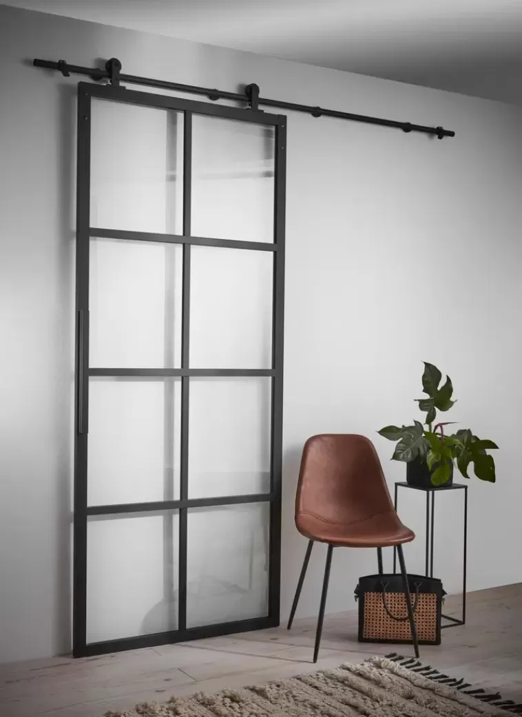 Habo Ovi Cube 900X2133X28 Musta/Lasi New