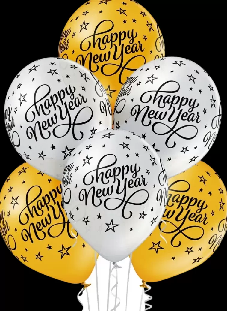 Ei merkkiä Happy New Year Ilmapallo, 6 Kpl Hot