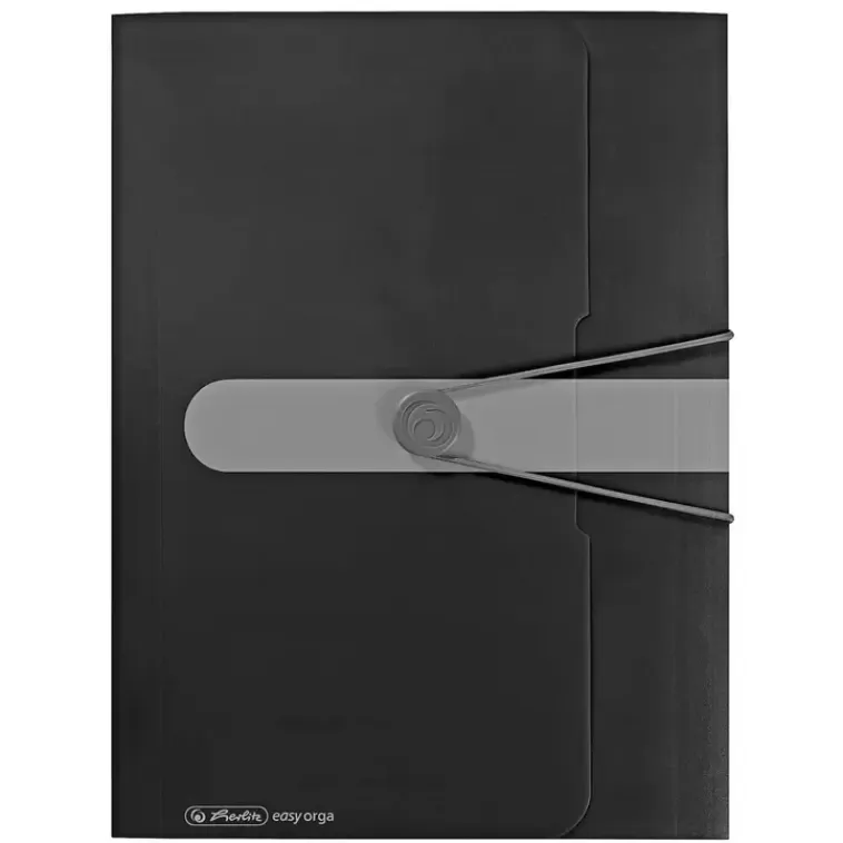 Herlitz Kulmalukkokansio A4 Easy Orga Musta Lapinakymaton Sale