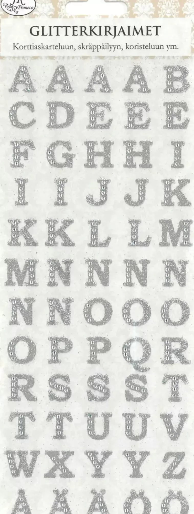 J.K. Primeco Glitterkirjaimet Hopea 1Ark/Pkt Cheap
