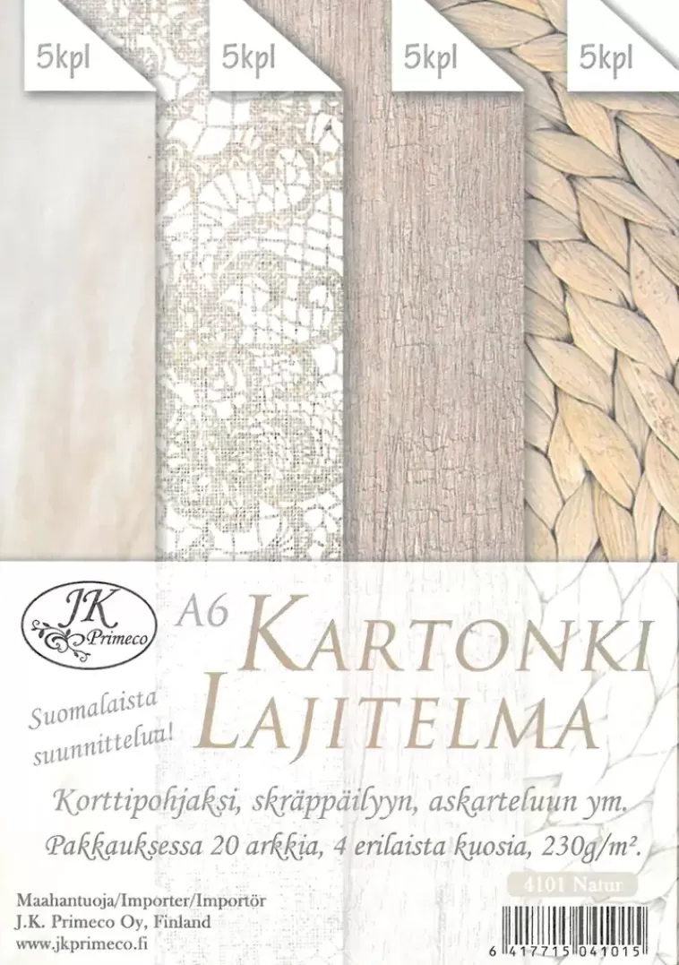 J.K. Primeco Kartonkilajitelma A6 Natur 20 Ark Hot