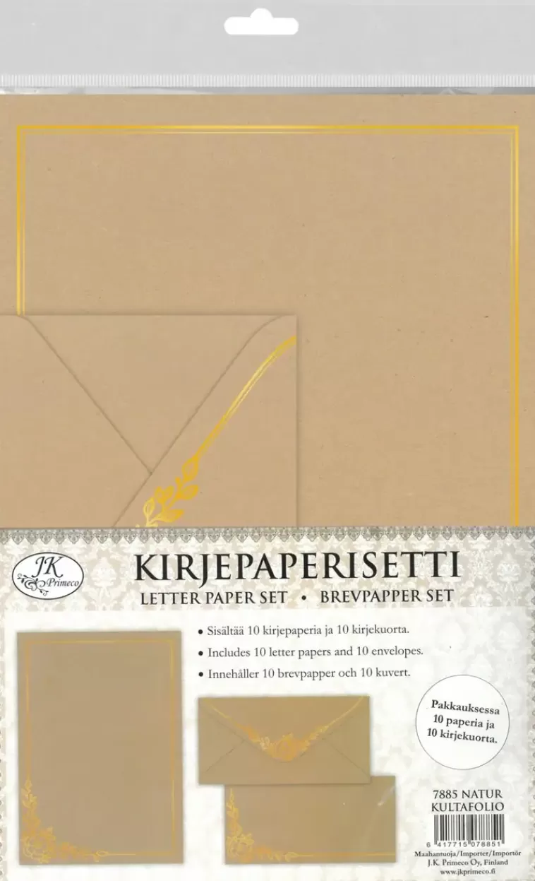 J.K. Primeco Kirjepaperisetti Natur Kultafolio 10Kpl+10Kpl Shop