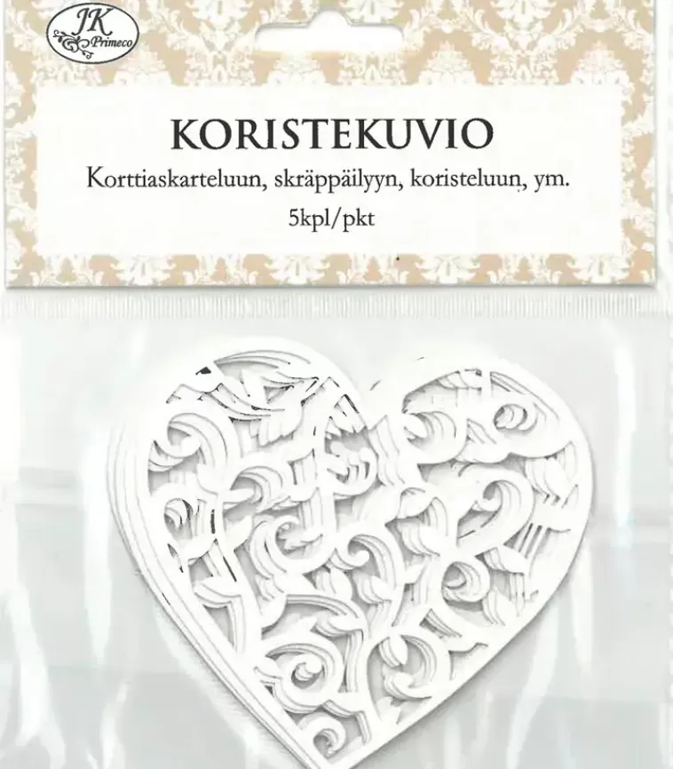J.K. Primeco Koristekuvio Sydan Valkoinen 5Kpl/Pkt Best