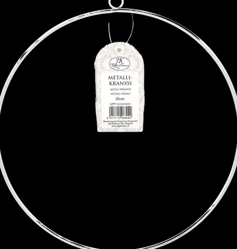 J.K. Primeco Metallikranssi 25 Cm Pyorea Valkoinen Sale