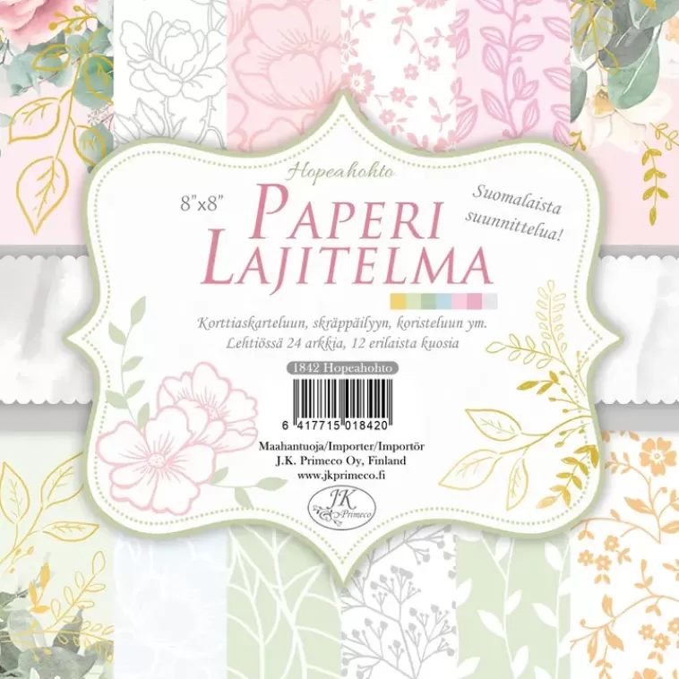 J.K. Primeco Paperilajitelma 8X8 Hopeahohto Shop