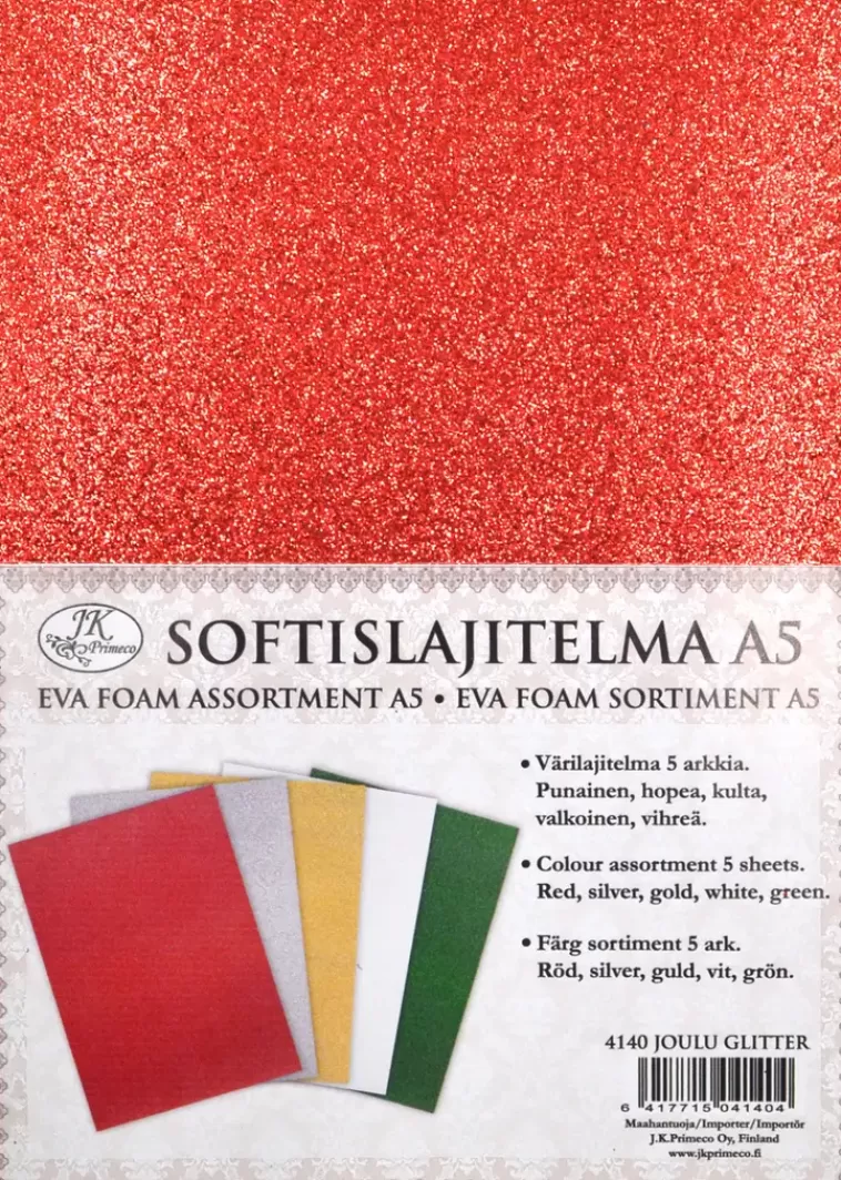 J.K. Primeco Softislajitelma A5 Joulu Glitter 5 Ark Best Sale