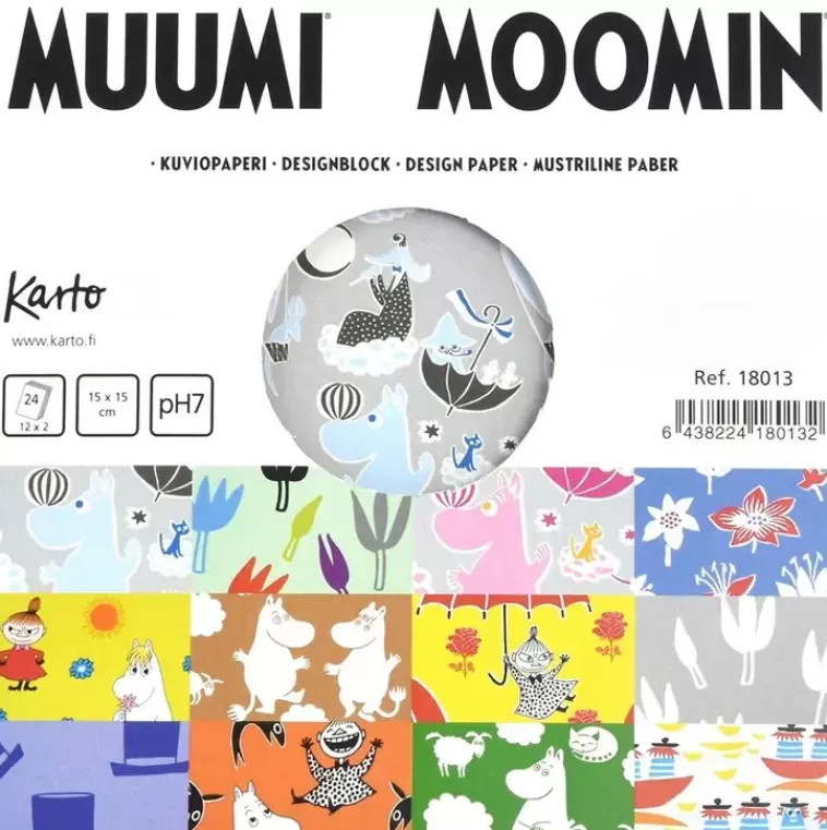 Karto Kuviopaperilajitelma Muumi 15X15 Cm 24 Arkkia Store