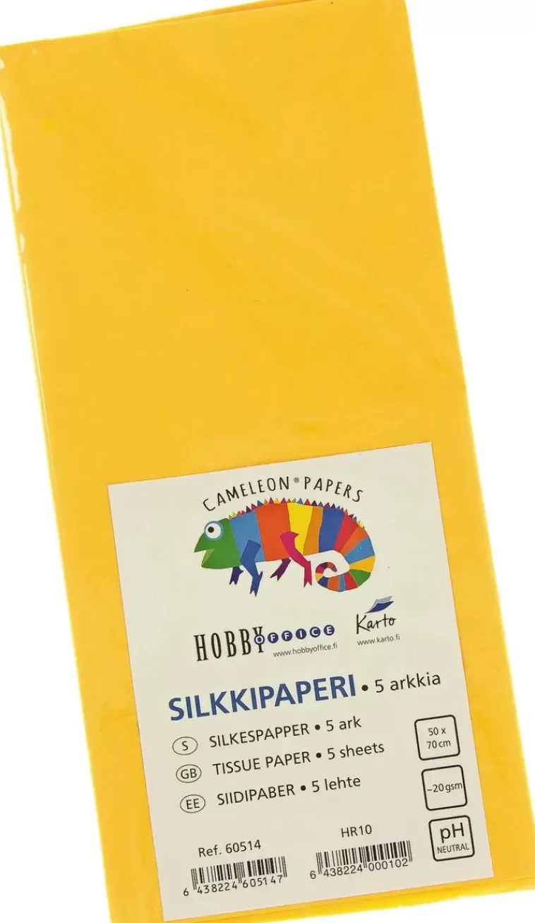 Karto Silkkipaperi Keltainen 50X70Cm 5Ark/Pss Flash Sale