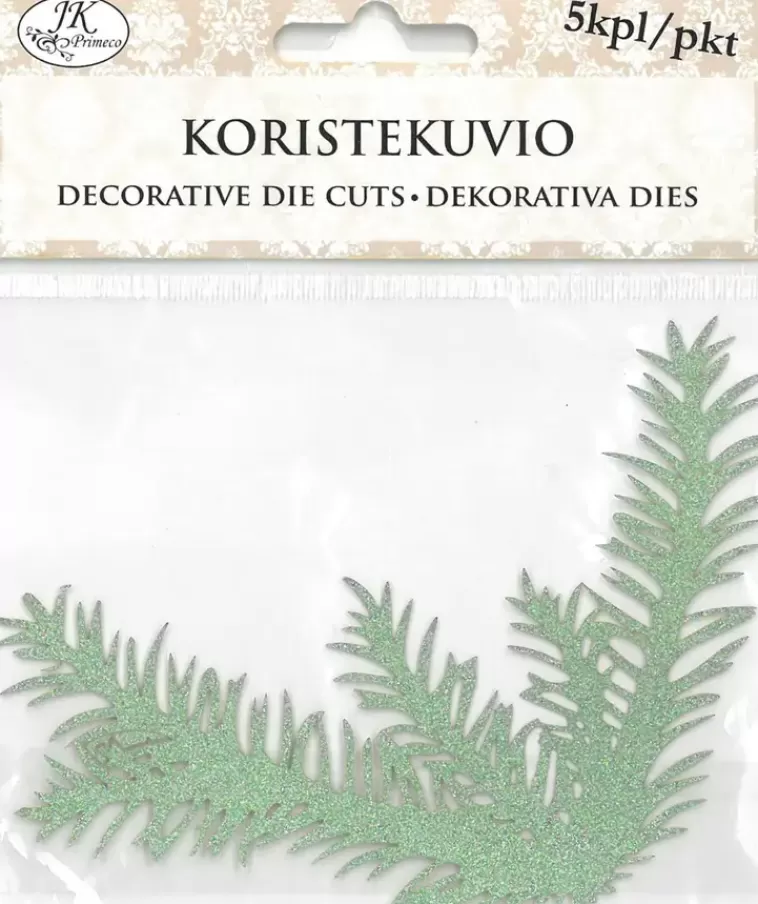 J.K. Primeco Koristekuvio Havukulma Vihrea Glitter 5Kpl/Pkt Flash Sale