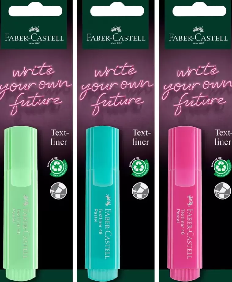 Faber-Castell Korostuskyna 46 Pastelli Pinkki,Turkoosi,Vaalean Vihrea Cheap