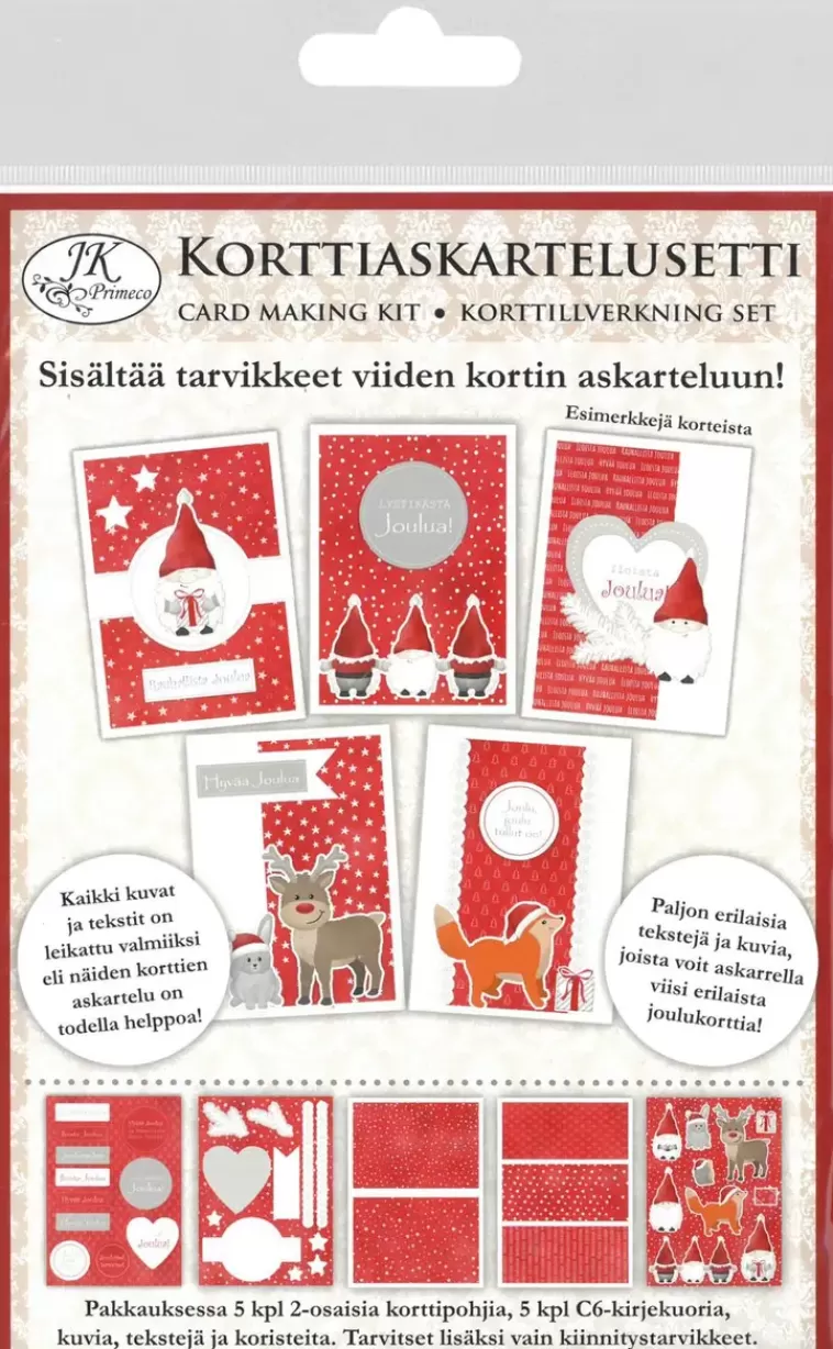 J.K. Primeco Korttiaskartelusetti Hauska Tonttu 5+5 New
