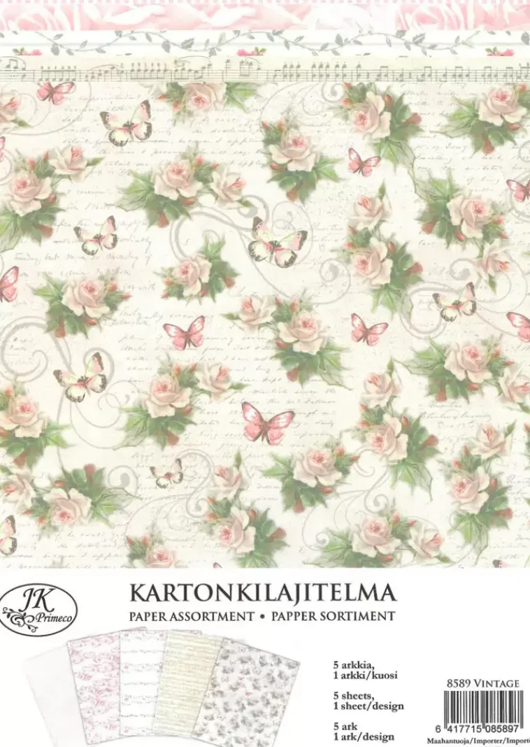 J.K. Primeco Kuviokartonkilajitelma Vintage A4/5 Clearance