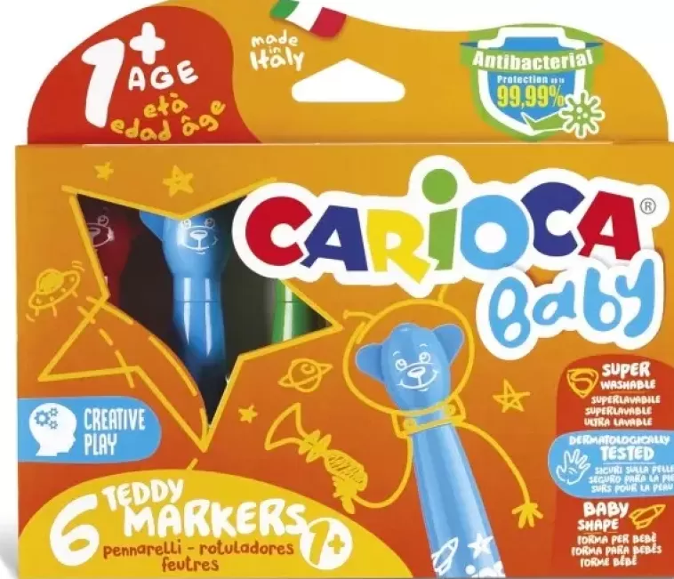 Carioca Lasten Huopakynasarja 6 Kpl Teddy Baby +1 Vuotialle Flash Sale