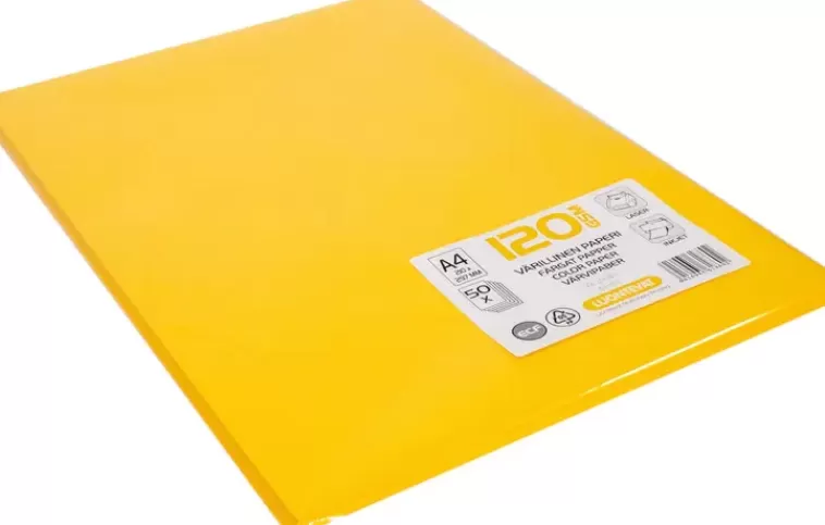Luontevat A4 50 Kpl Varillinen Tulostuspaperi 120 Gsm Keltainen Discount