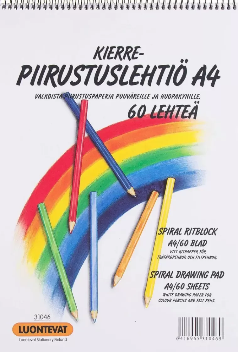 Luontevat Kierrepiirustuslehtio A4 100 Lehtea Clearance
