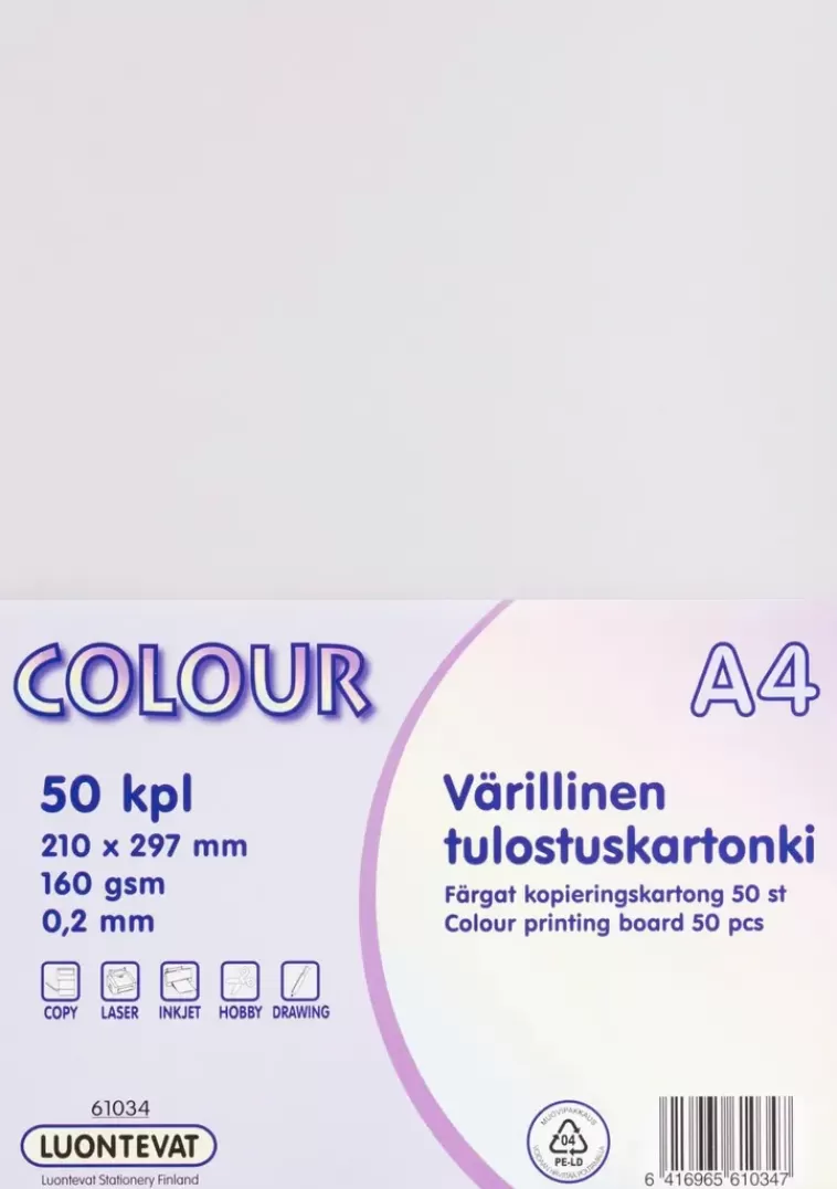 Luontevat Varillinen Tulostuskartonki A4 50Kpl Outlet