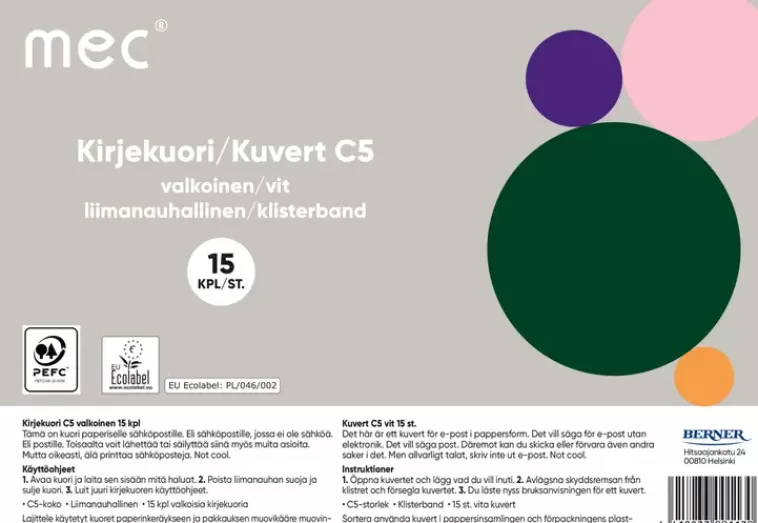 M.E.C Mec Kirjekuori C5 Valkoinen 15Kpl Cheap