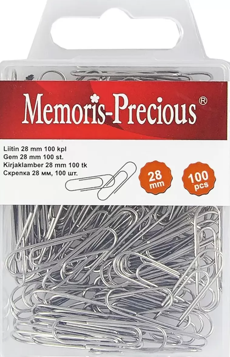 Memoris Precious Paperiliitin 28Mm Nikkeli 100Kpl Store