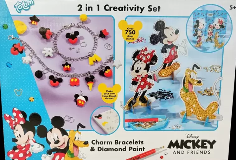 Disney Mickey & Friends 2In1 Creativity Set - Riipusrannekorunteko-/Korukiviaskartelusetti Hot