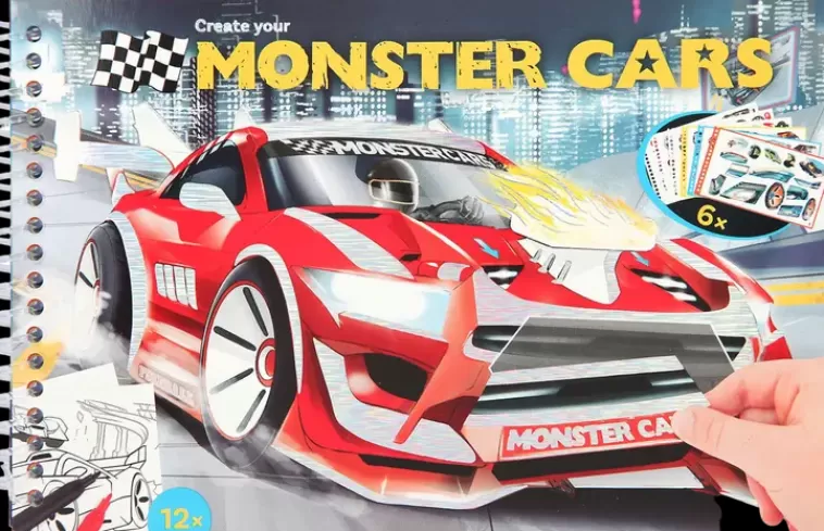 Monster Cars Taskuvarityskirja Flash Sale