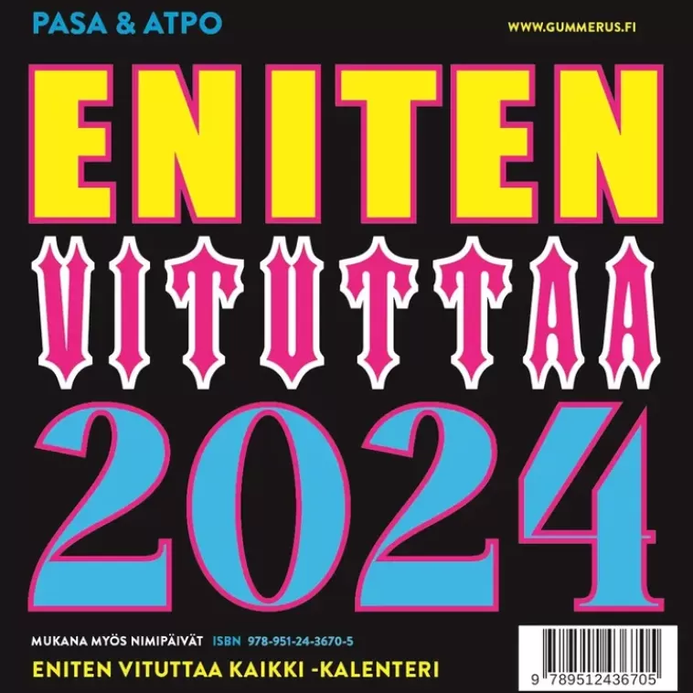 Gummerus Pasa, Atpo, Eniten Vituttaa 2024 -Kalenteri Fashion