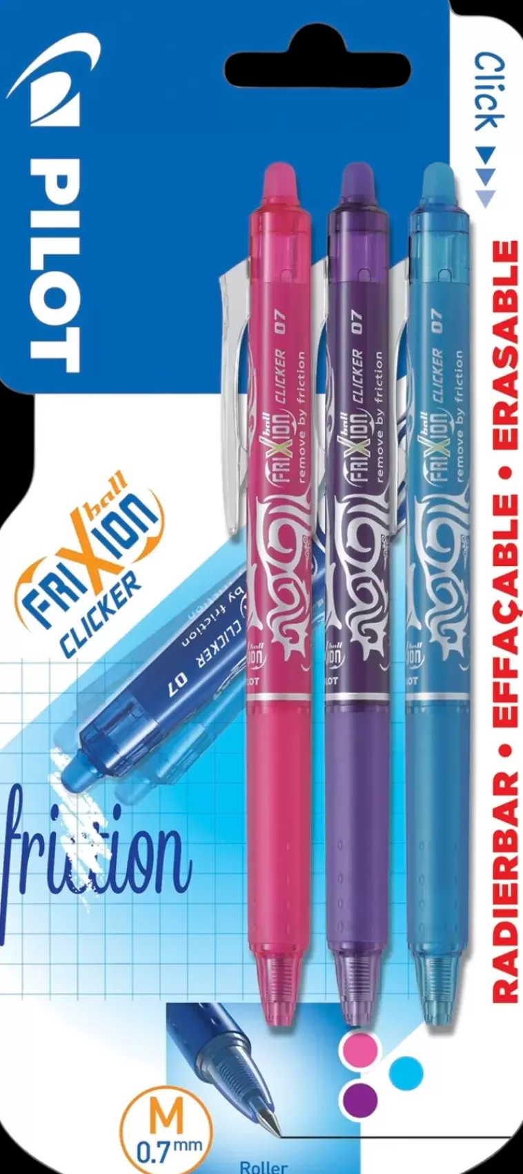 Pilot Frixion Kuulakyna 3 Kpl Fun Violetti, Sininen Ja Pinkki Best