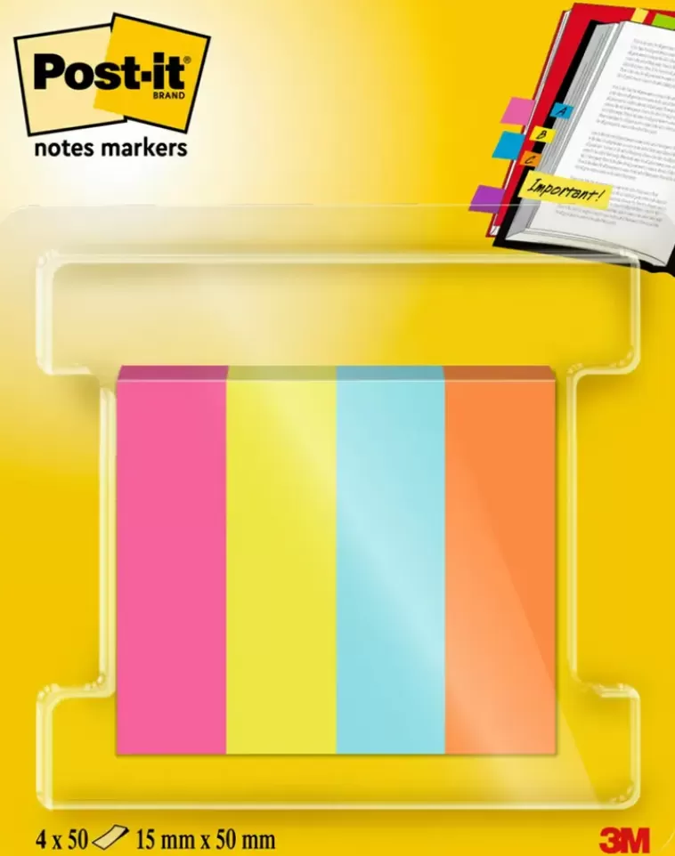 Post-it ®-Merkkaajat, Poptimistic-Varilajitelma, 12,7 X 44,4 Mm, 50 Arkkia/Lehtio, 4 Lehtiota/Pakkaus Cheap