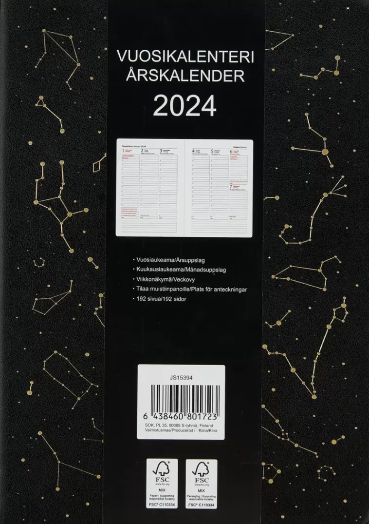 NNX Poytakalenteri A5 Tahtikartta, Musta Flash Sale
