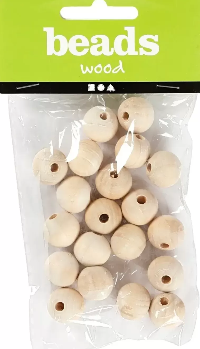 Ei merkkiä Puuhelmi 15Mm, Kasittelematon, 20Kpl Store