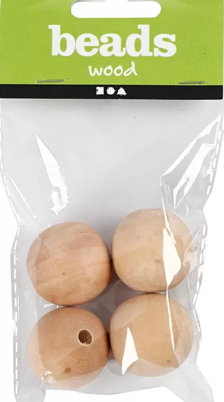 Ei merkkiä Puuhelmi 30Mm, Kasittelematon, 4Kpl Cheap