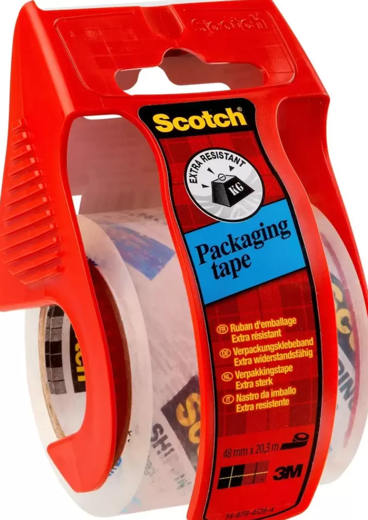 3M Scotch Pakkausteippi Kasitelineessa, Lapinakyva, 1 Rulla, 48 Mm X 20 M Shop