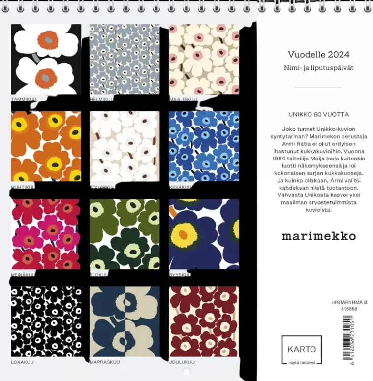 Karto Seinakalenteri Marimekko 2024 Clearance