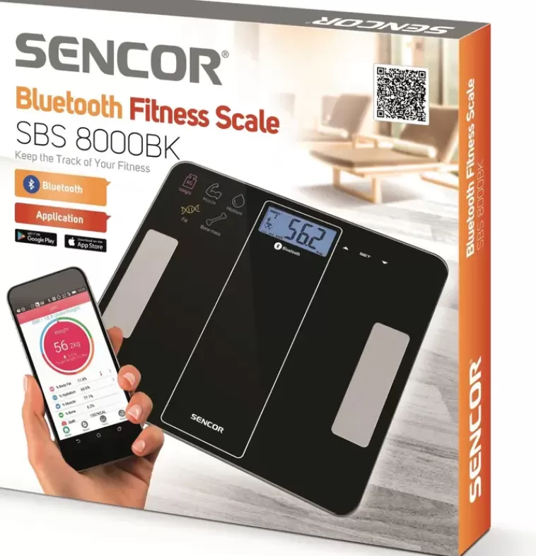 Sencor Sbs 8000Bk Vaaka Bluetooth Fitness Applikaatio Clearance