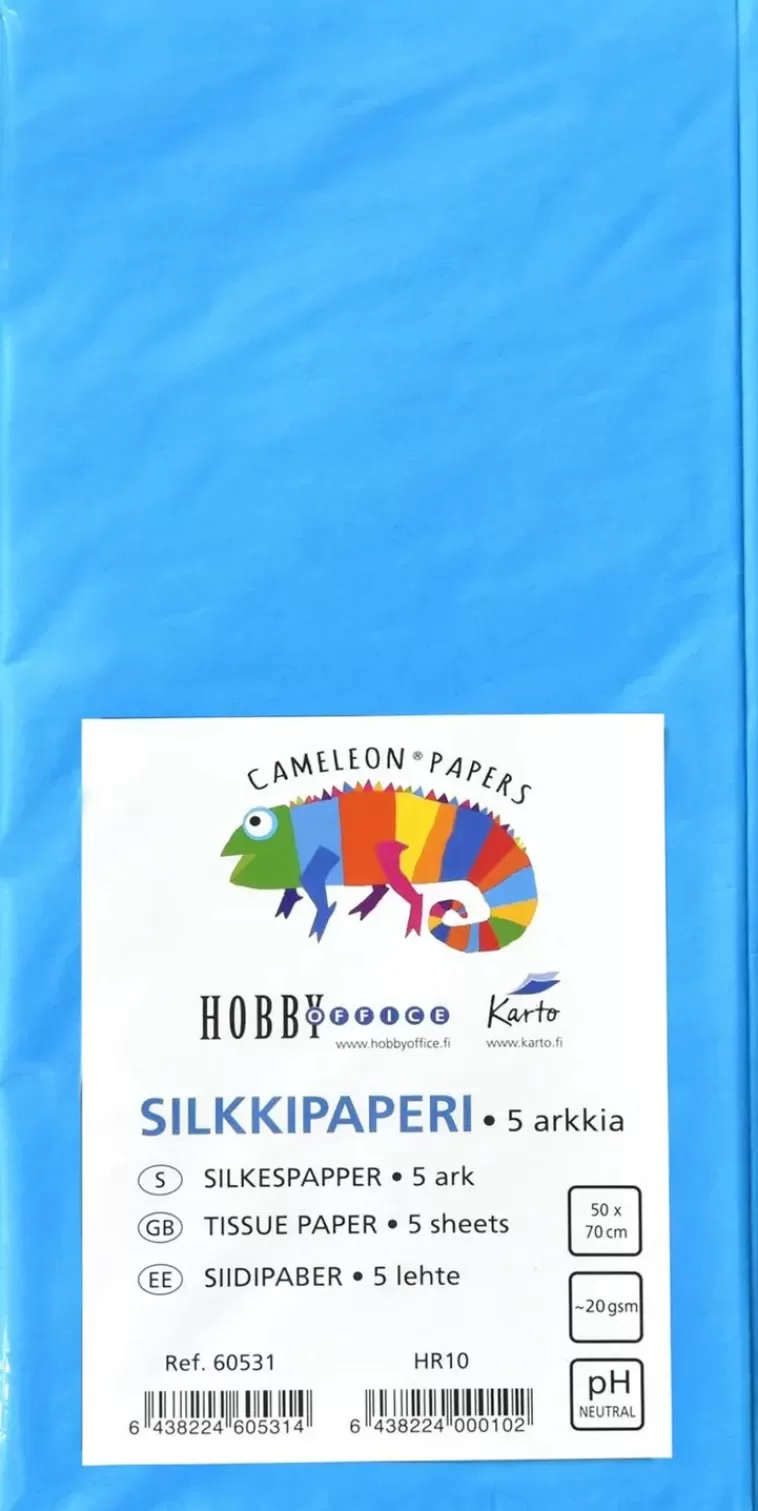 Ei merkkiä Silkkipaperi 50X70 Cm Kirkkaan Sininen 5 Ark Cheap