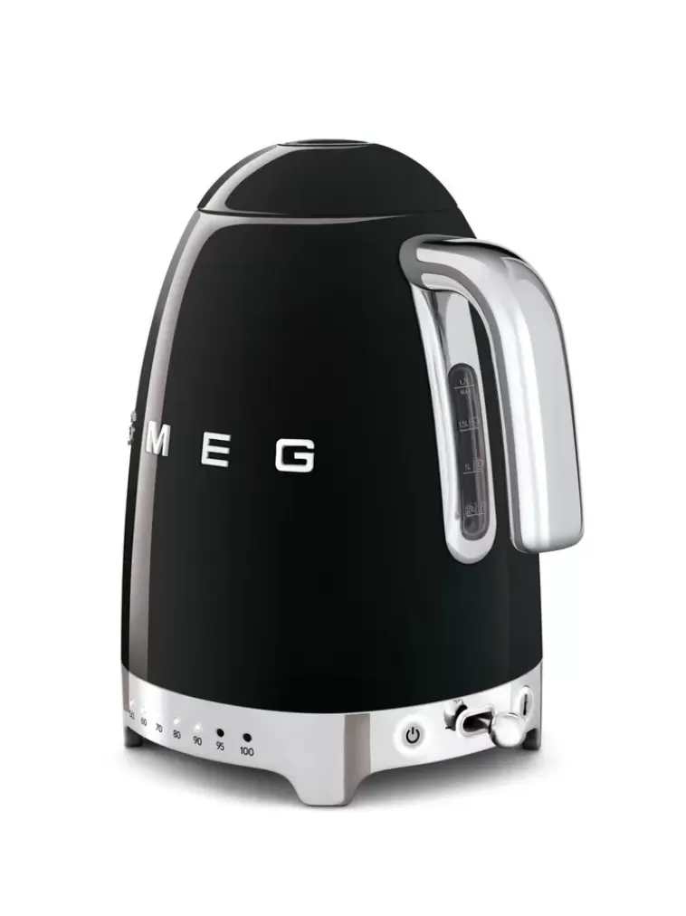 Smeg Musta Vedenkeitin Lampotilansaadolla Klf04Bleu Hot