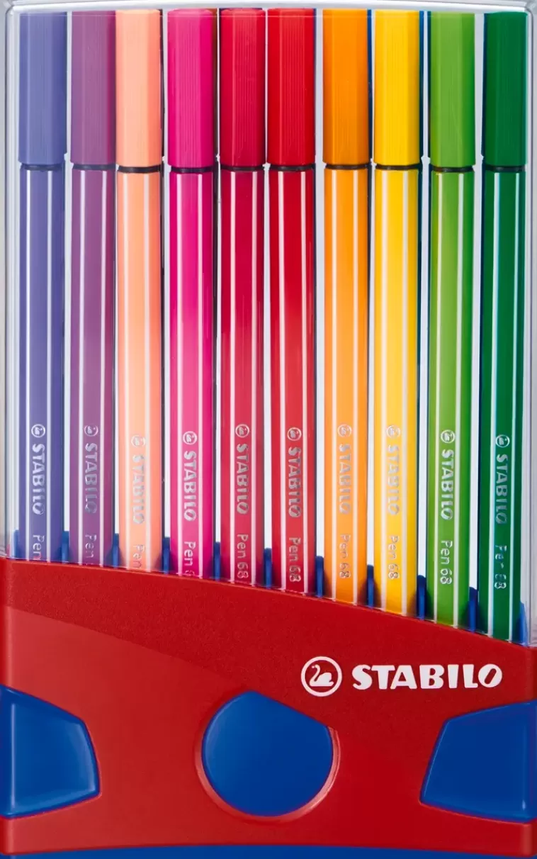 STABILO Tussikynapakkaus Pen 68 Fineliner 20 Varia Sinisessa Telineessa Store