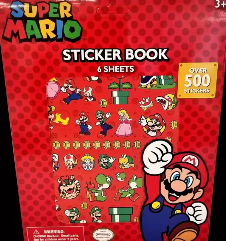 Super Mario TM Super Mario Tarralehtio, 6 Tarra-Arkkia, Yli 500 Tarraa Hot
