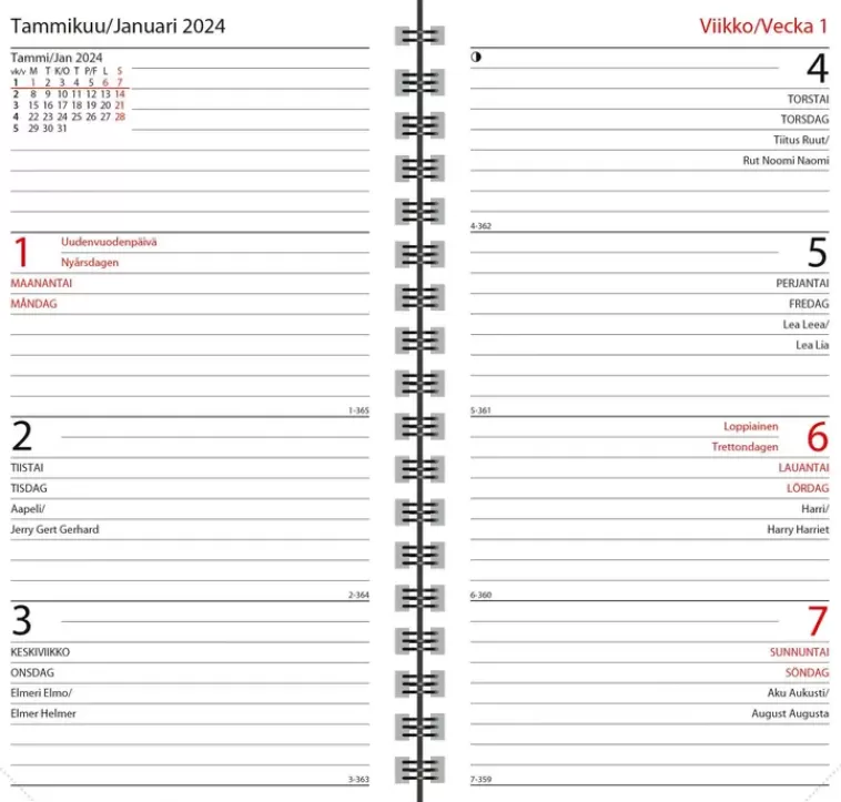 Ajasto Taskukalenteri Agenda Horizontal, Liila New