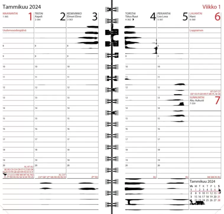 Ajasto Taskukalenteri Agenda, Ruusukulta Clearance