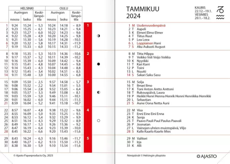 Ajasto Taskukalenteri Ajastaika, Tummansininen Discount